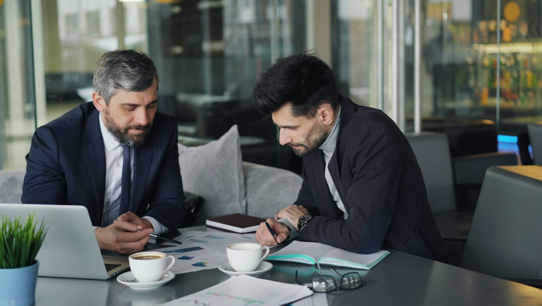 business professionals listening